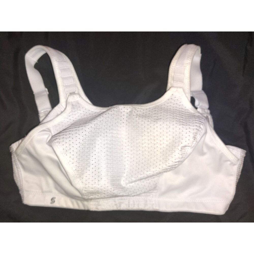 Glamorise Custom Control Sports Bra Size 34DD White Wireless Full Figure Curvy